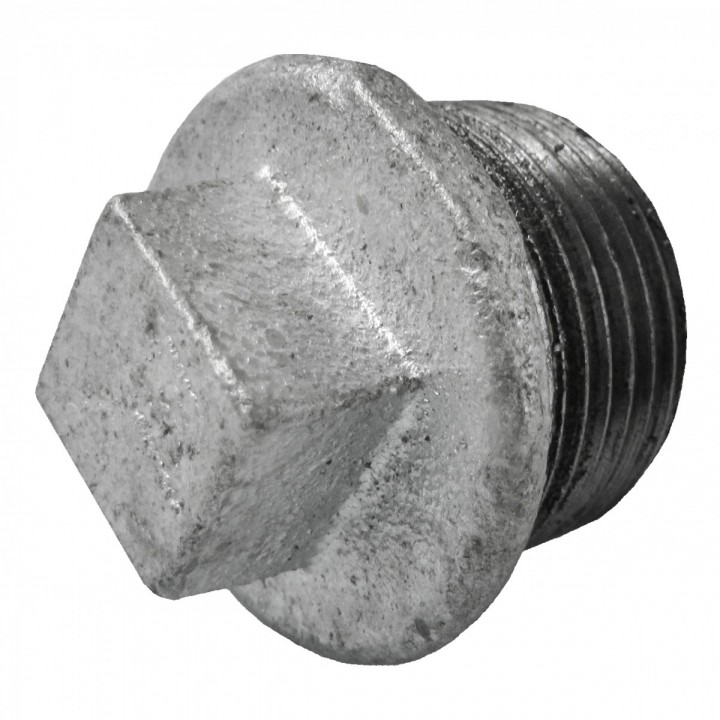 Korek gwintowany z obrzeżem ocynkowany