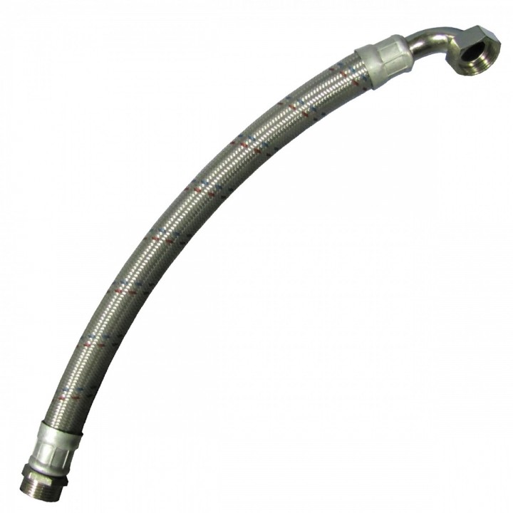 Wąż zbrojony 1" z kolanem i uszczelką