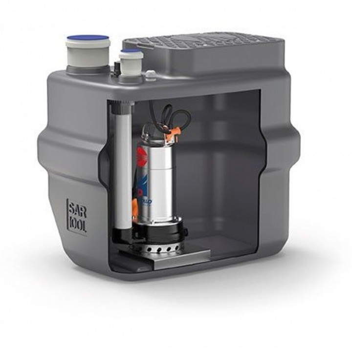 SAR 100 - TOP 2 230V przepompownia wody brudnej i deszczowej 220l/8m Pedrollo